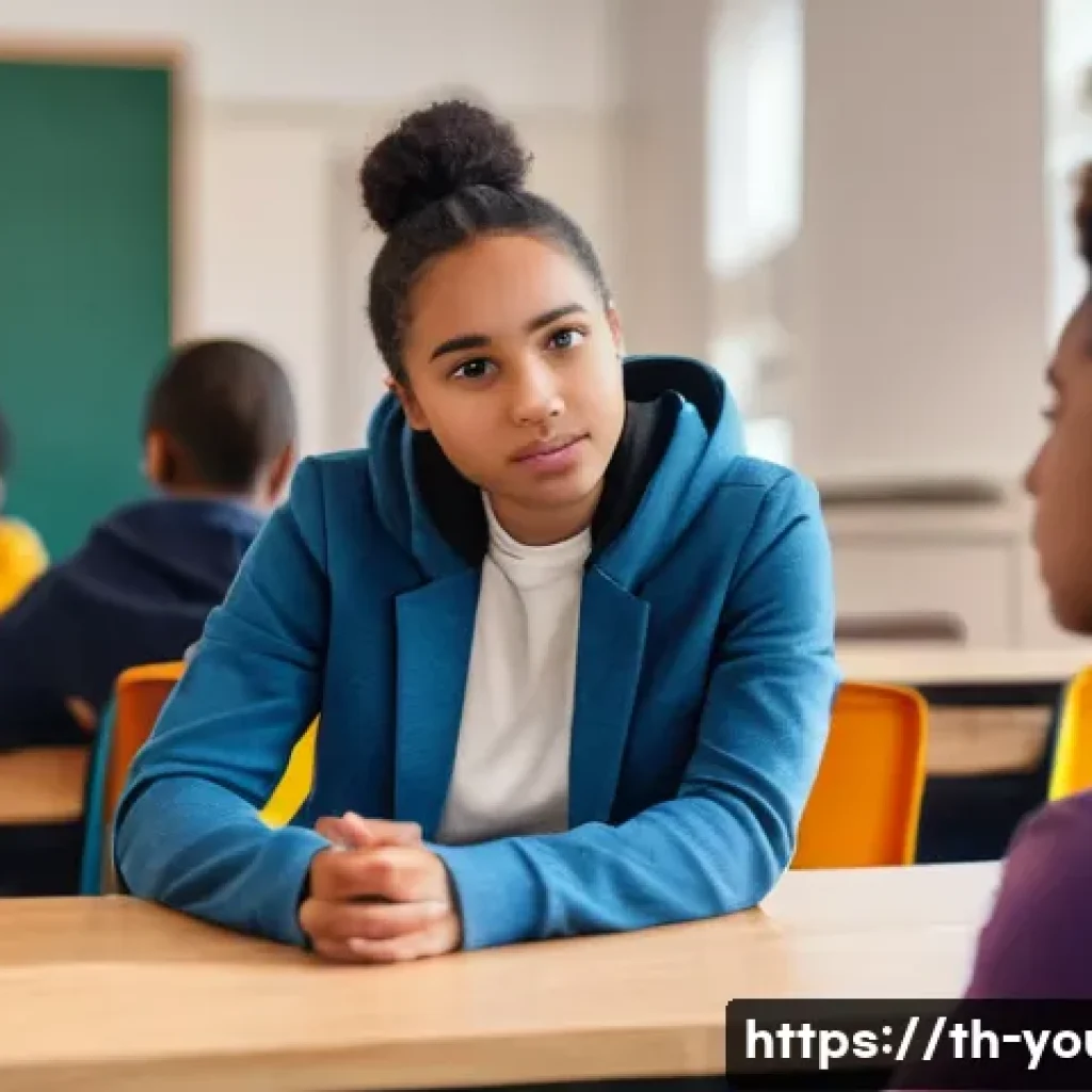 청소년상담사와 청소년 리더십 개발 - **Prompt: Youth Mentorship and Safe Space**
    A bright, clean, and modern youth center or cozy stu...