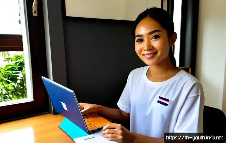 청소년상담사 시험 합격 후 프로세스 - Photorealistic Thai young adult celebrating successful completion of a youth counseling qualificatio...